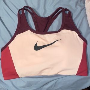 Nike sports bra size is large.